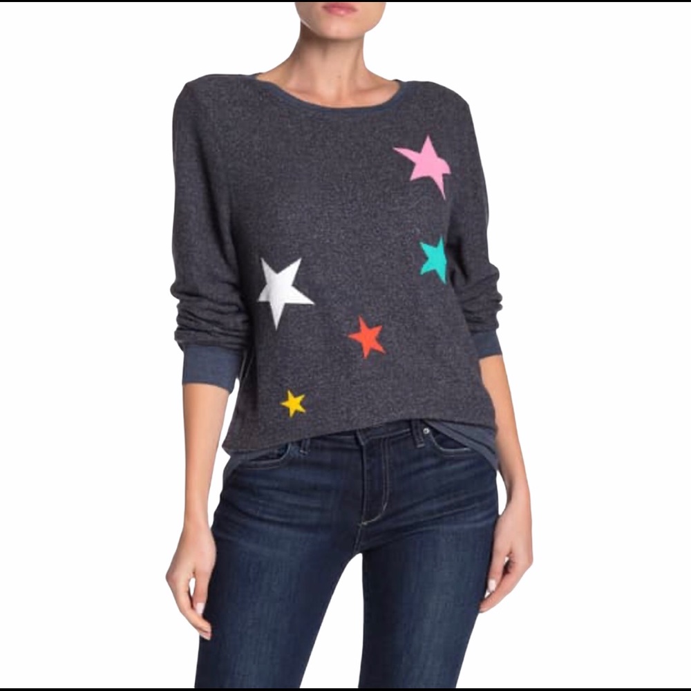 Wildfox Star Scatter Knit Sweater, Sz L